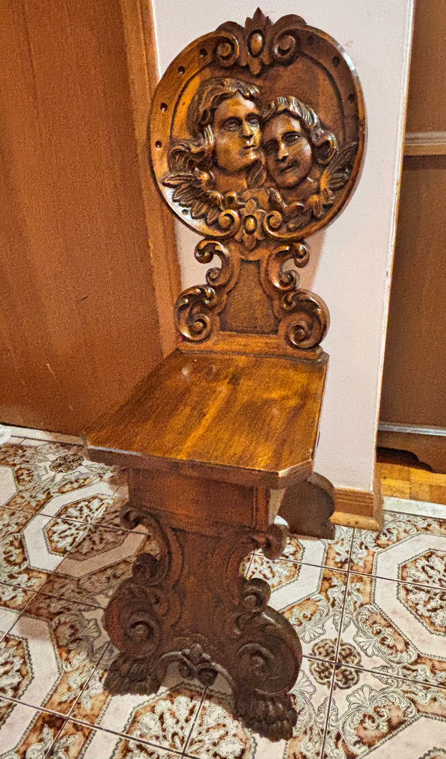 Carved wooden chair