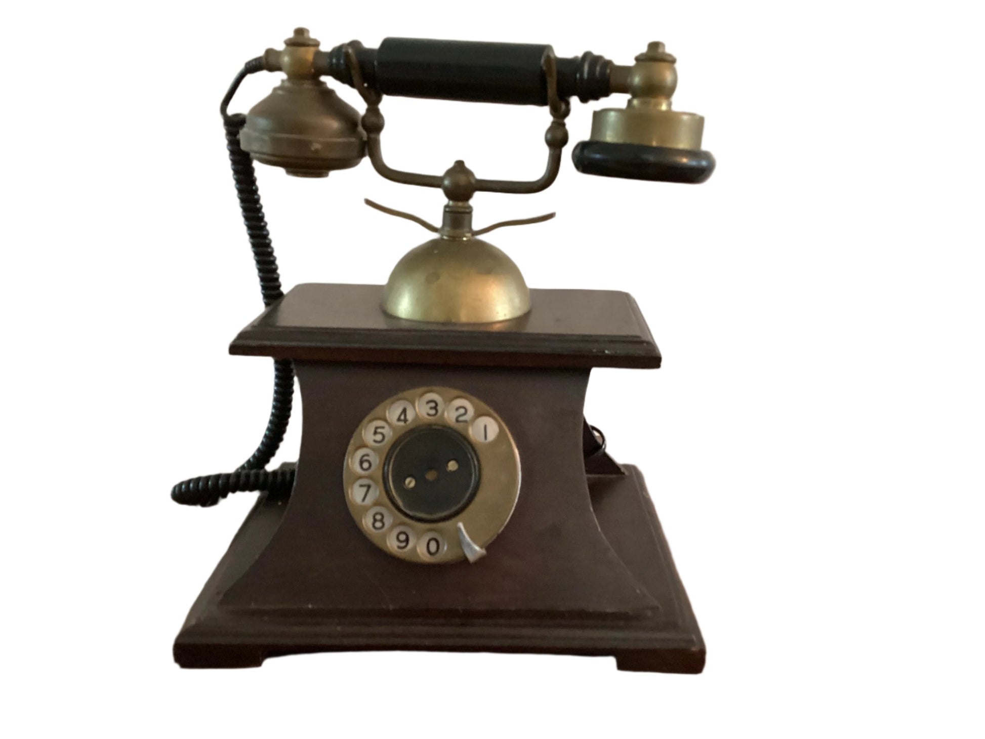 Vintage Telephone -  Rectangular wooden Base