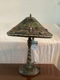 Dragon Fly Engraved Jade Table Lamp