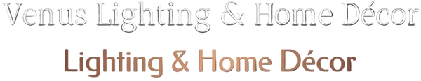 Venus Lighting & Home Décor logo on a dark background